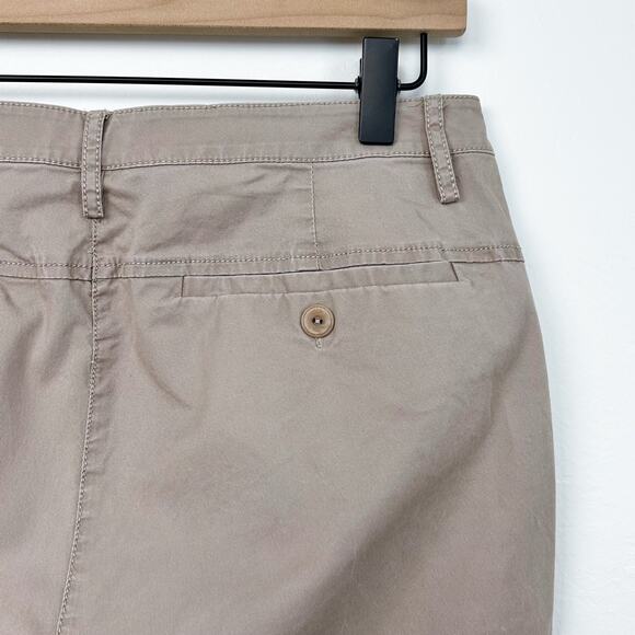 Eileen Fisher Khaki Stretch Zipper Fly Straight Leg Pants - Picture 5 of 8